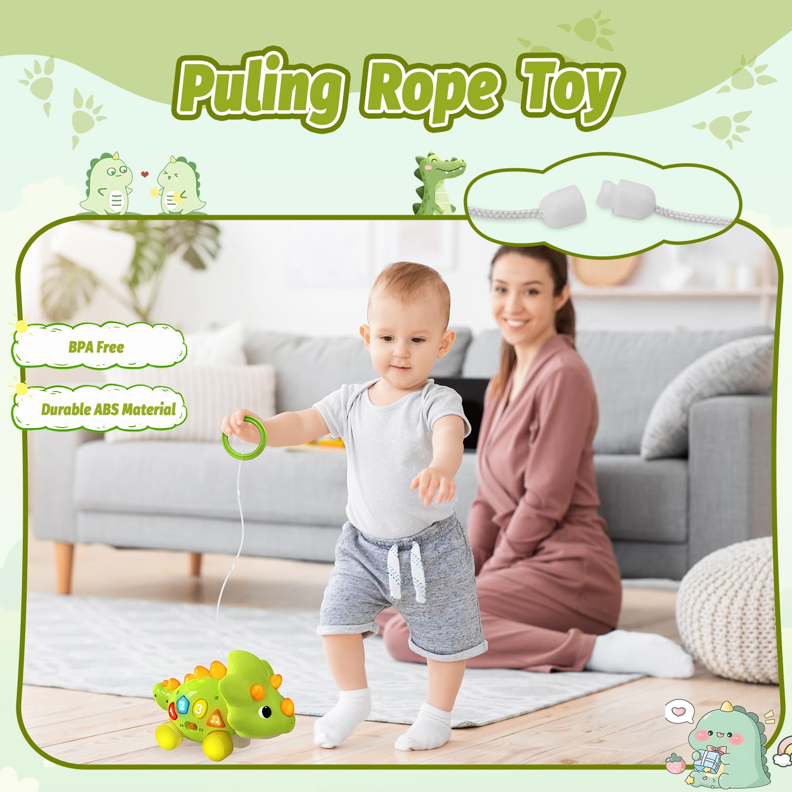 Bilingual Musical Dinosaur Toy – Touch & Go Educational Toy for Toddlers Ages 1–3