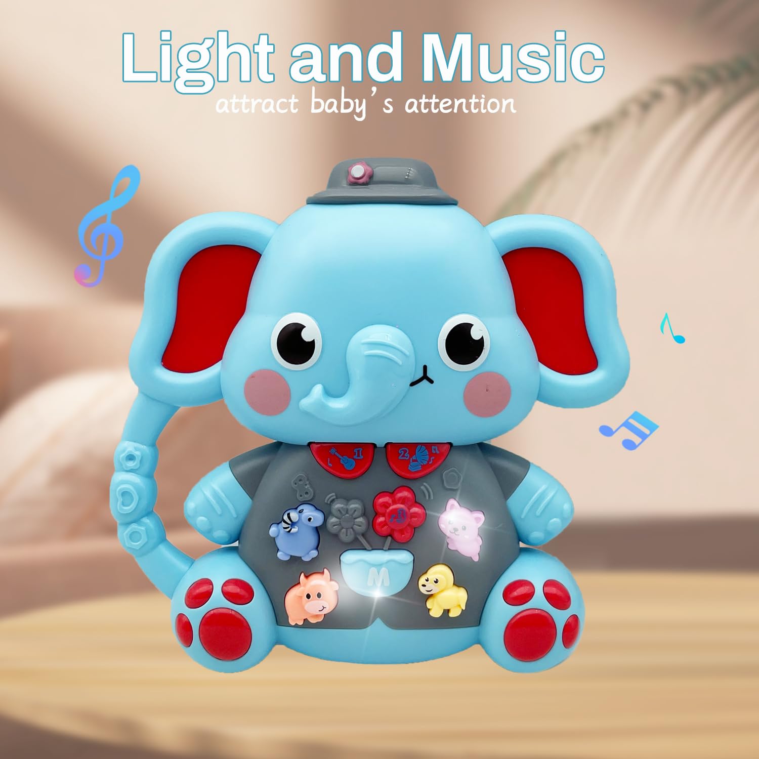 Elephant Musical Toy for Toddlers – Light-Up Piano for Ages 6–36 Months, Educational Gift for 1–3 Year Olds