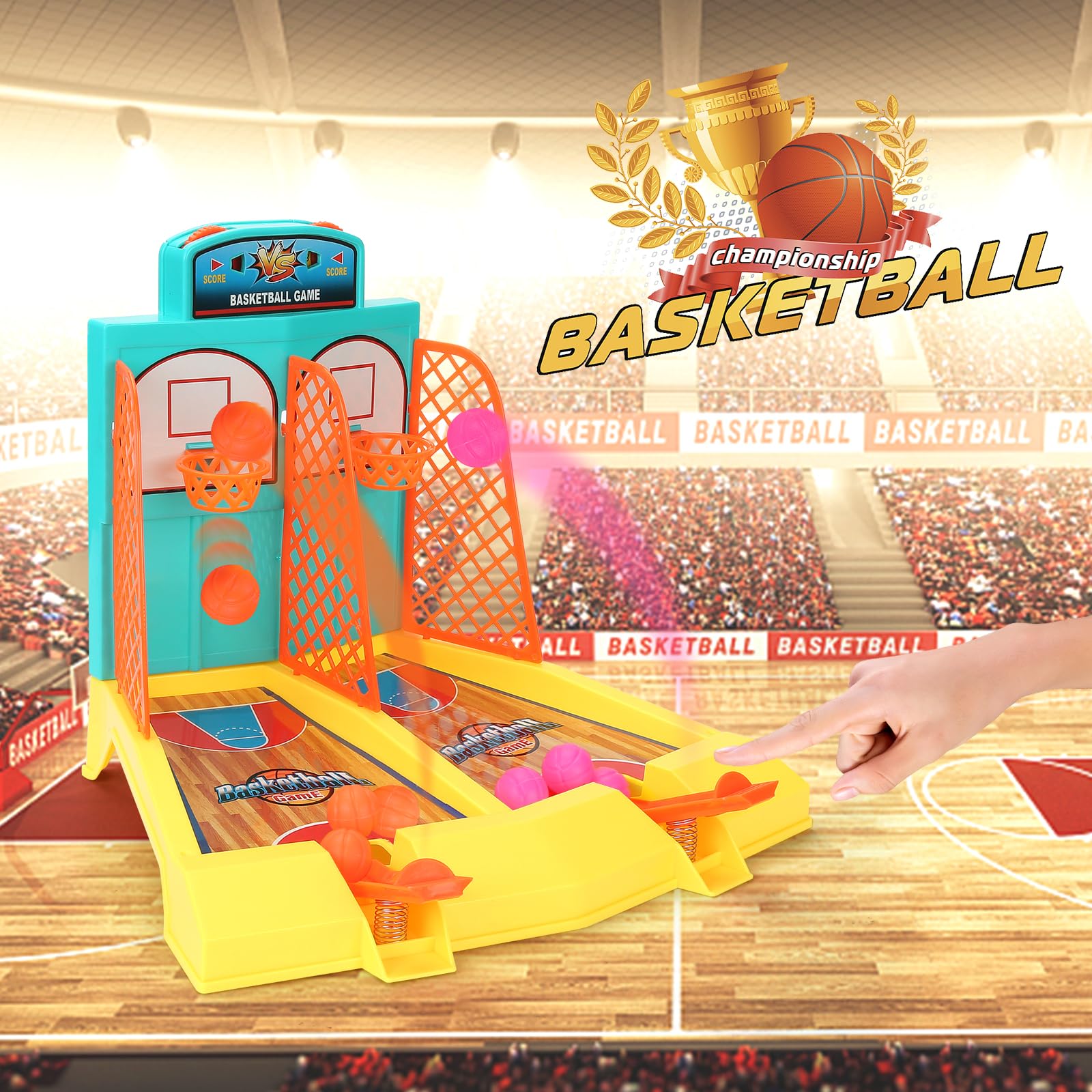 Tabletop Basketball Game – 2-Player Indoor Shooting Toy with 6 Balls – Ages 8–12
