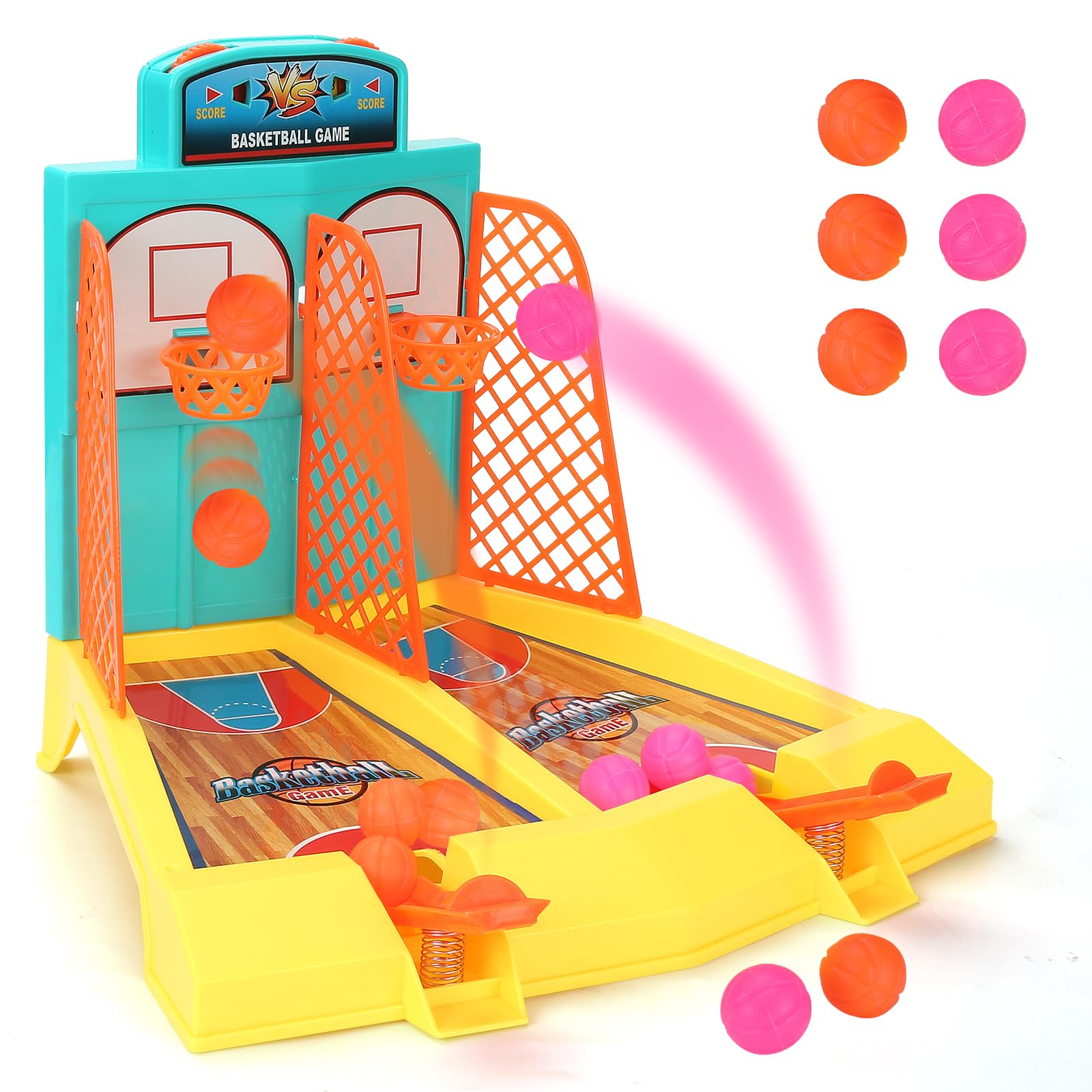 Tabletop Basketball Game – 2-Player Indoor Shooting Toy with 6 Balls – Ages 8–12