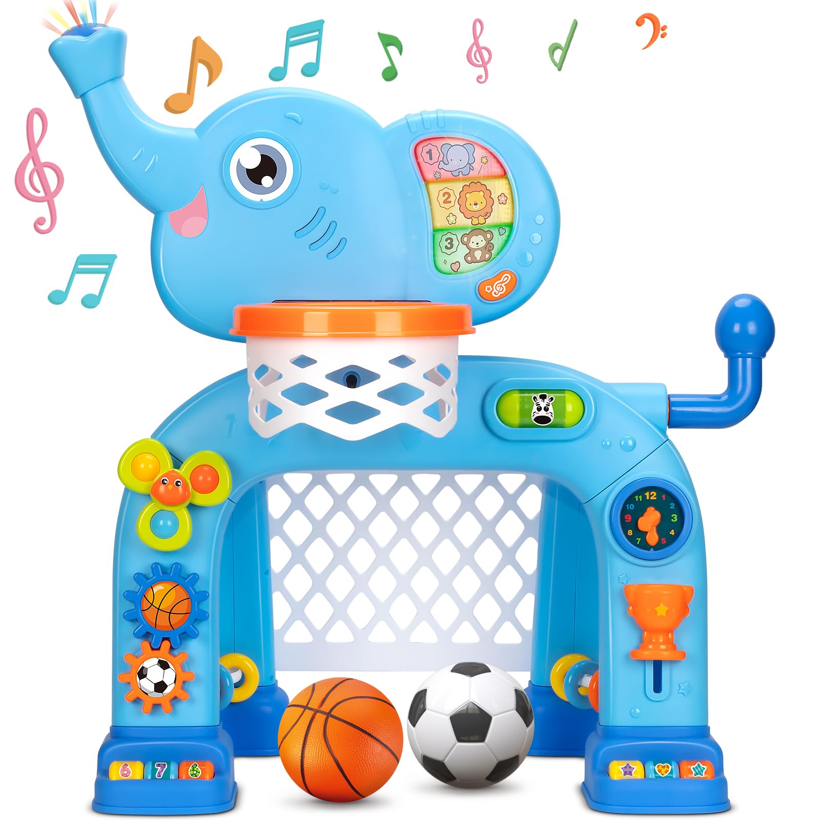 Toddler Basketball Hoop & Soccer Goal – Musical Sports Toy with Lights – Ages 1–3 Years