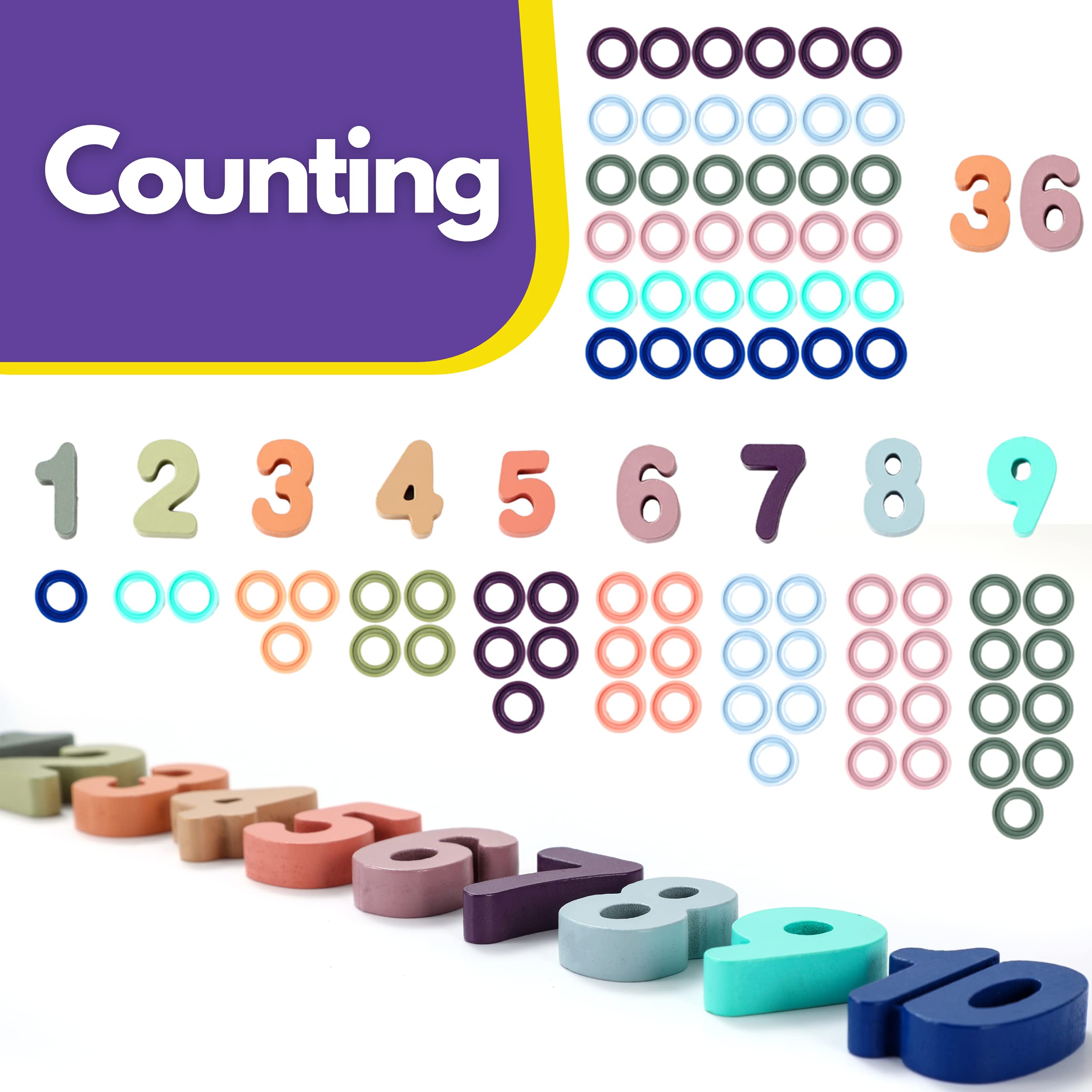 Toddler Learning Toy – Macaron Counting & Stacking Puzzle – Ages 1+